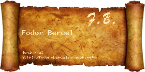 Fodor Bercel névjegykártya